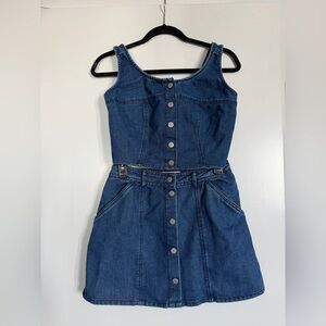 Lone Star Denim Button-Down 2 Piece Top Skirt Set